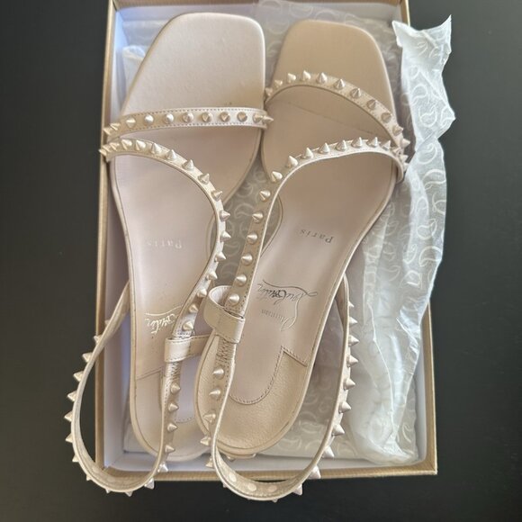 Christian louboutin beige Spiked Sandals - Picture 1 of 7